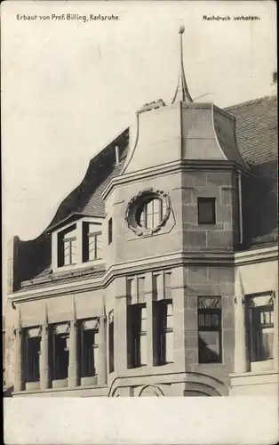 Jugendstil Ak Karlsruhe in Baden Württemberg, Kunstvereinshaus, Architekt Hermann Billing