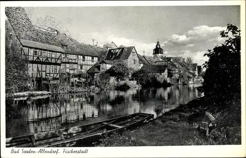 Ak Bad Sooden Allendorf in Hessen, Werra, Fischerstadt
