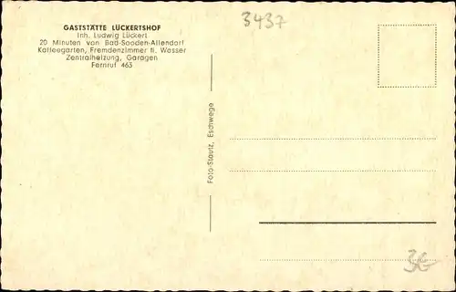 Ak Bad Sooden Allendorf in Hessen, Gaststätte Lückertshof