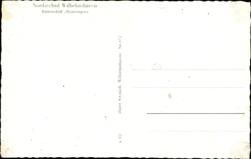 Ak Wilhelmshaven in Niedersachsen, Bäderschiff Rüstringen