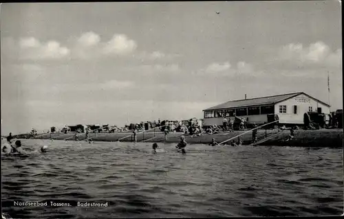 Ak Nordseebad Tossens Butjadingen, Badestrand