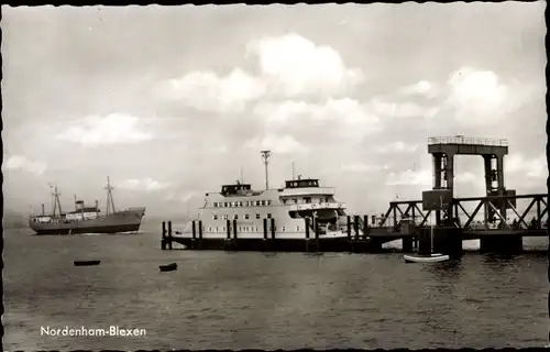 Ak Blexen Nordenham, Fähre an der Anlegestelle