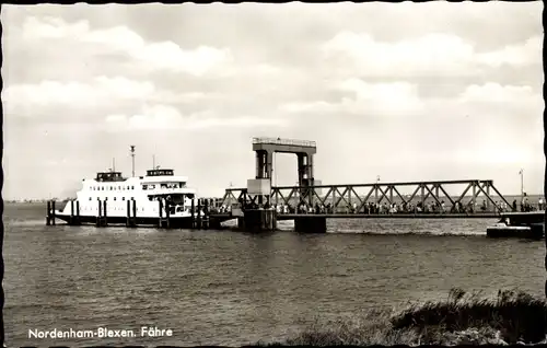 Ak Blexen Nordenham in Oldenburg, Fähre am Anleger