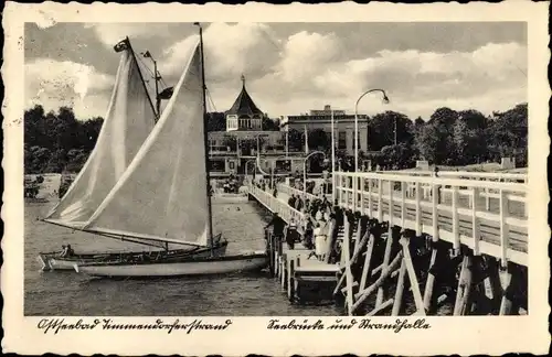Ak Ostseebad Timmendorfer Strand, Seebrücke, Strandhalle, Segelboote