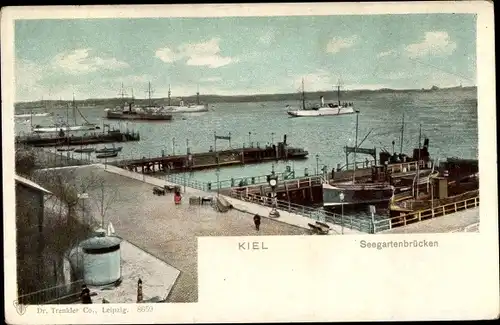 Ak Hansestadt Kiel, Seegartenbrücken