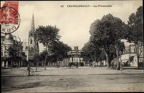 Ak Châtellerault Vienne, Les Promenades