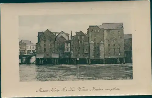 Ak Meaux Seine-et-Marne, Les Vieux Moulins sur pilotis