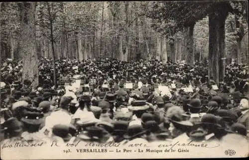 Ak Versailles Yvelines, Le Parc, La Musique du 1er Genie