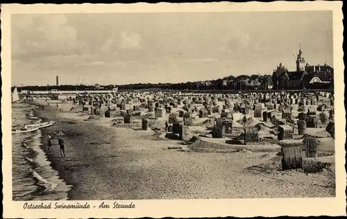 Ak Świnoujście Swinemünde Pommern, Strand