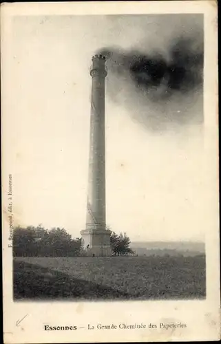 Ak Essonnes Essonne, La Grande Cheminee des Papeteries