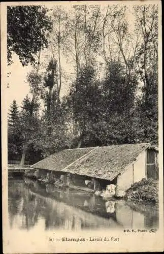 Ak Etampes Essonne, Lavoir du Port