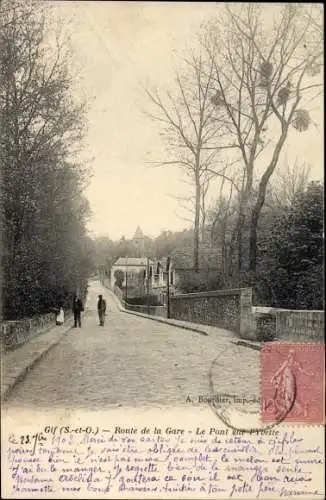 Ak Gif Essonne, Route de la Gare, Le Pont sur l'Yvette