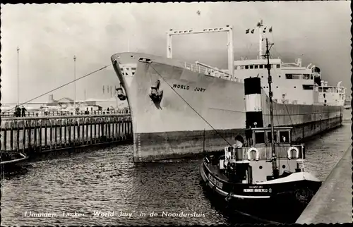 Ak IJmuiden Ymuiden Velsen Nordholland, Tanker World Jury, Noordersluis