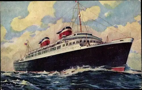 Künstler Ak USL Dampfer SS America, United States Lines