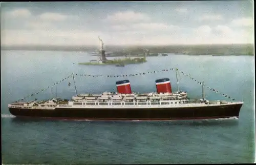 Ak New York USA, Steamer SS America, Dampfschiff, United States Lines, USL