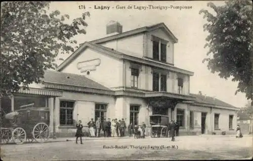 Ak Lagny Seine et Marne, La Gare de Lagny Thorigny Pomponne