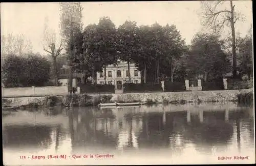 Ak Lagny Seine et Marne, Quai de la Gourdine