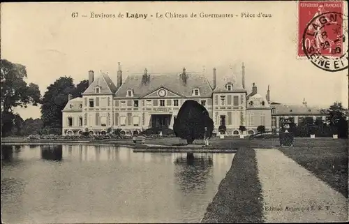 Ak Guermantes Seine et Marne, Le Chateau, Piece d'eau