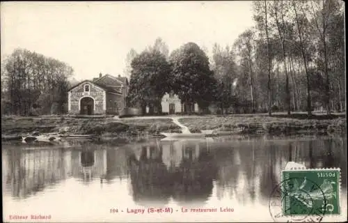 Ak Lagny Seine et Marne, Le restaurant Leleu