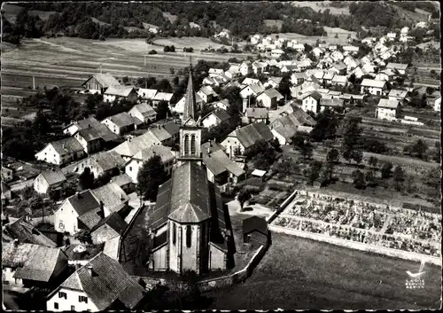 Ak Lepuix Gy Territoire de Belfort, Vue générale, Eglise, Fliegeraufnahme