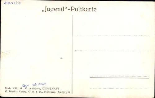 Jugendstil Künstler Ak Melchers, G., Constanze, Mädchen mit Puppe