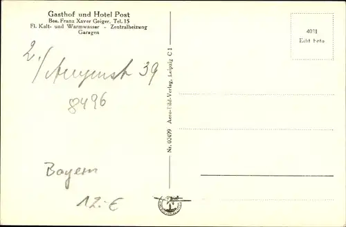 Ak Lam im Bayerischen Wald Oberpfalz, Gasthof und Hotel Post, Maibaum