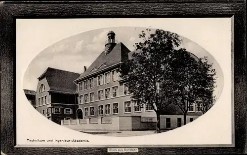 Passepartout Ak Konstanz am Bodensee, Technikum und Ingenieur Akademie