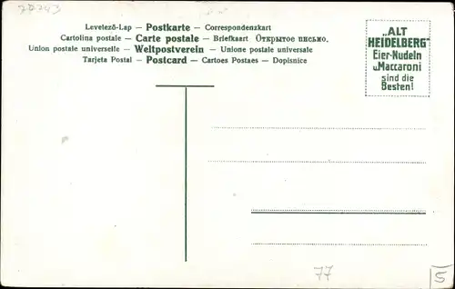 Litho Badische Landestrachten No. 1, Paar in Trachten aus Altenheim Kinzigtal