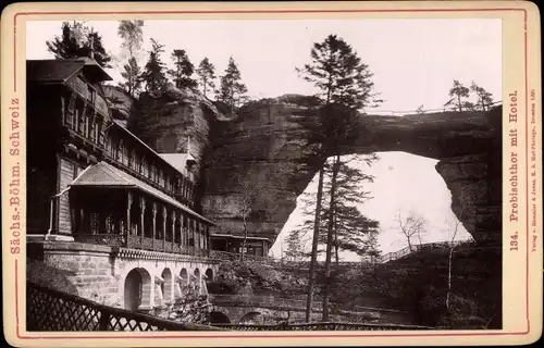 Kabinettfoto Hřensko Herrnskretschen Elbe Region Aussig, Prebischtor, Hotel