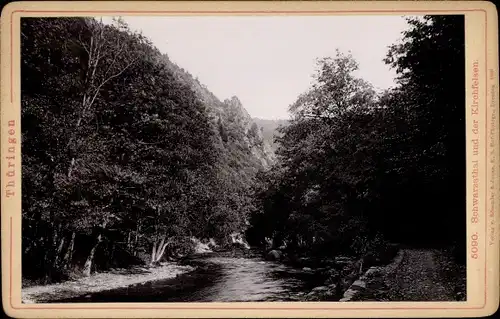 Kabinettfoto Schwarzatal in Thüringen, Kirchfelsen