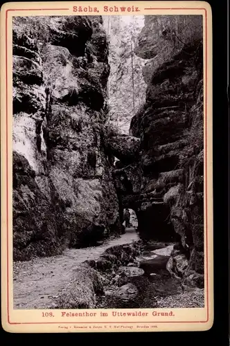 Kabinettfoto Lohmen Sächsische Schweiz, Uttewalder Grund