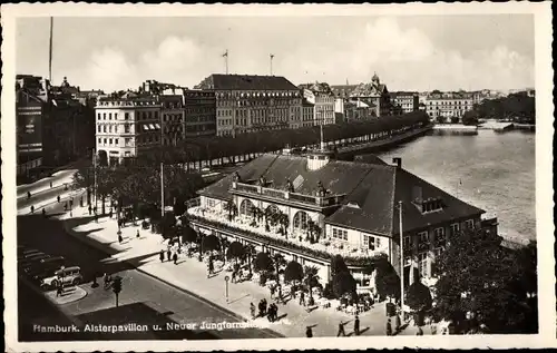 Ak Hamburg Mitte Altstadt, Alsterpavillon, Neuer Jungfernstieg