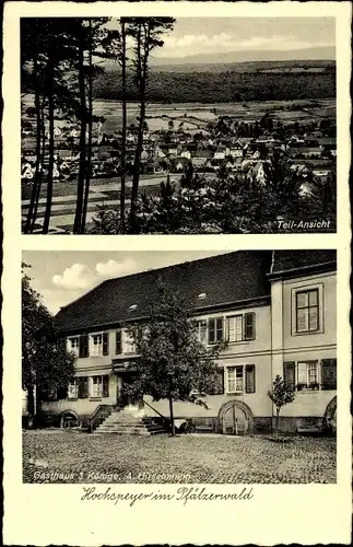 Ak Hochspeyer im Pfälzerwald, Blick auf den Ort, Gasthaus 3 Könige