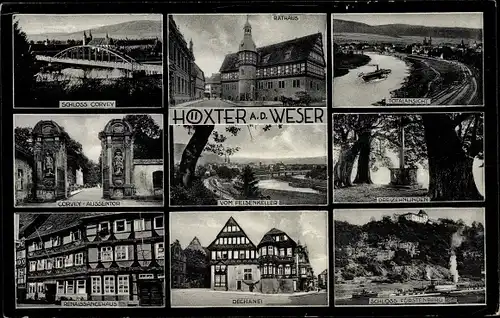 Ak Höxter an der Weser, Rathaus, Corvey, Schloss Fürstenberg, Dechanei