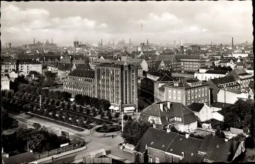 Ak Oberhausen im Ruhrgebiet, Fliegeraufnahme der Stadt