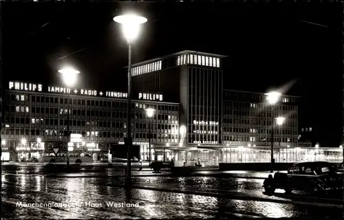 Ak Mönchengladbach am Niederrhein, Haus Westland, Nacht