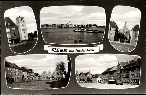Ak Rees am Niederrhein, Detailansichten