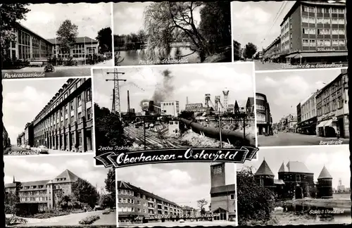Ak Oberhausen Osterfeld Rhein, Schule, Ketelerhaus, Schloss, Zeche Jakobi