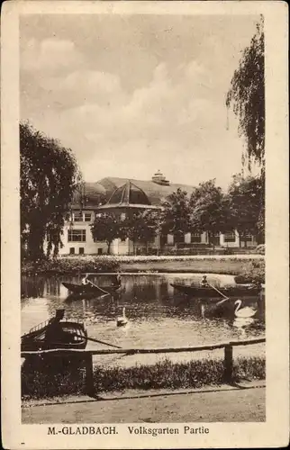 Ak Mönchengladbach am Niederrhein, Volksgarten Partie