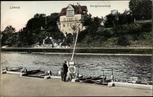 Ak Hansestadt Lübeck, Navigationsschule