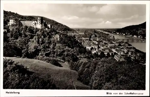 Ak Heidelberg am Neckar, Blick von der Scheffelterrasse