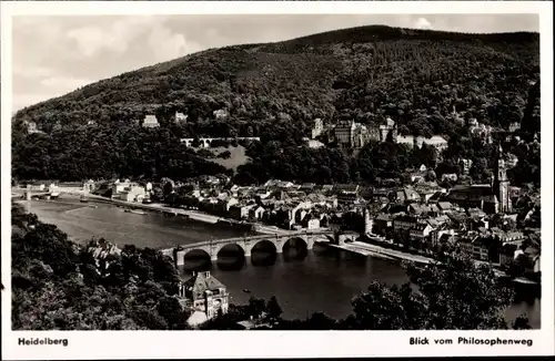 Ak Heidelberg am Neckar, Blick vom Philosophenweg