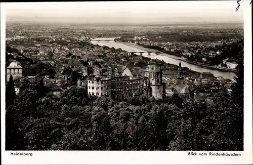 Ak Heidelberg am Neckar, Blick vom Rindenhäuschen