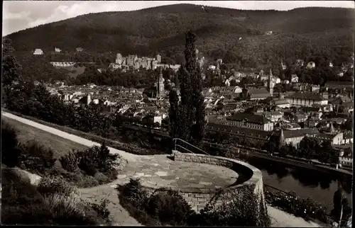 Ak Heidelberg am Neckar, Blick vom Philosophengärtchen