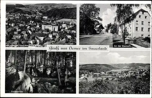 Ak Hemer im Sauerland, Gesamtansicht, An der Steinert, Felsenmeer, Panorama