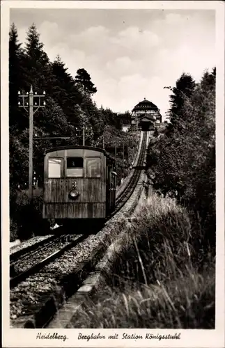 Ak Heidelberg am Neckar, Bergbahn mit Station Königsstuhl