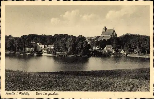 Ak Penzlin in Mecklenburg, Blick vom See aus
