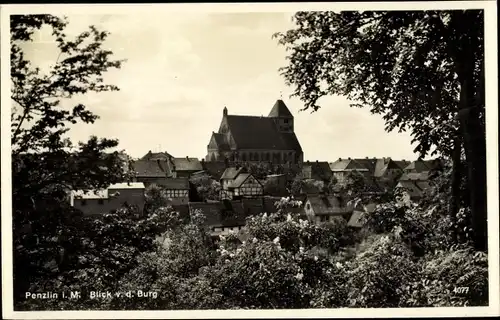 Ak Penzlin in Mecklenburg, Blick von der Burg