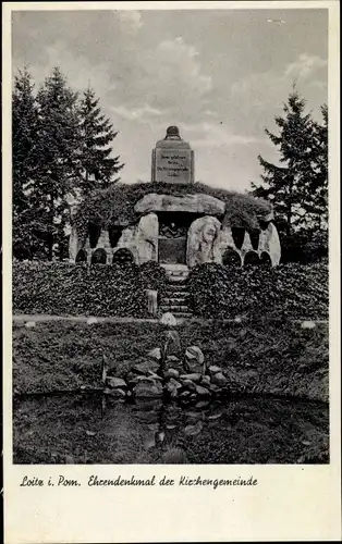 Ak Loitz in Vorpommern, Ehrendenkmal der Kirchengemeinde