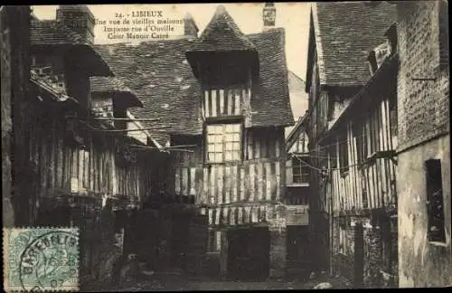 Ak Lisieux Calvados, Vieilles Maisons, Rue d'Ouville